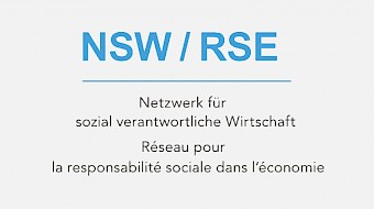 Logo NSW / RSE: Netzwerk für sozial verantwortliche Wirtschaft. Réseau pour la responsabilité sociale dans l'économie.