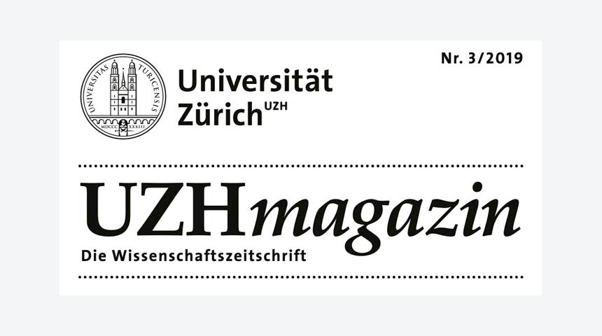 Logo Universität Zürich - UZHmagazin. Das Wissenschaftsmagazin.