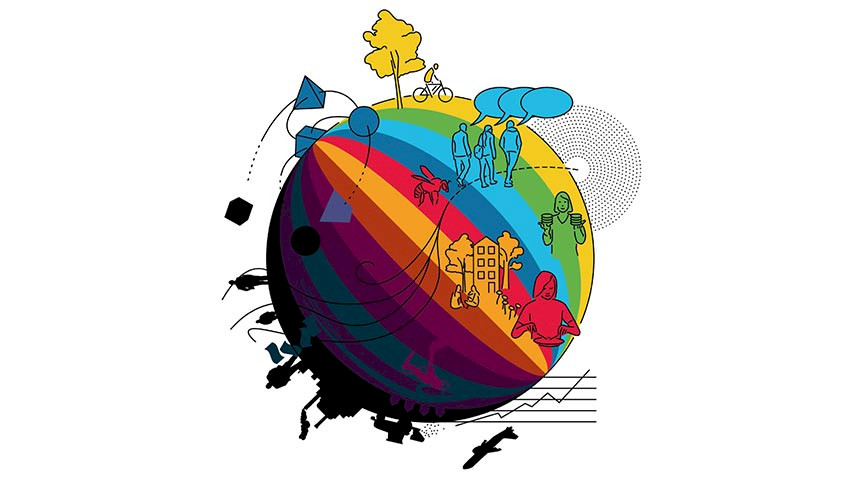 image illustré du planète coloré